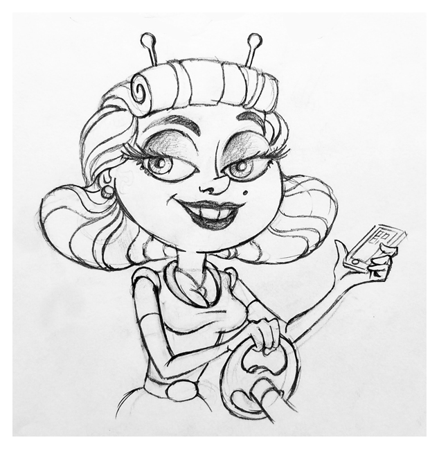 Alien girl sketch